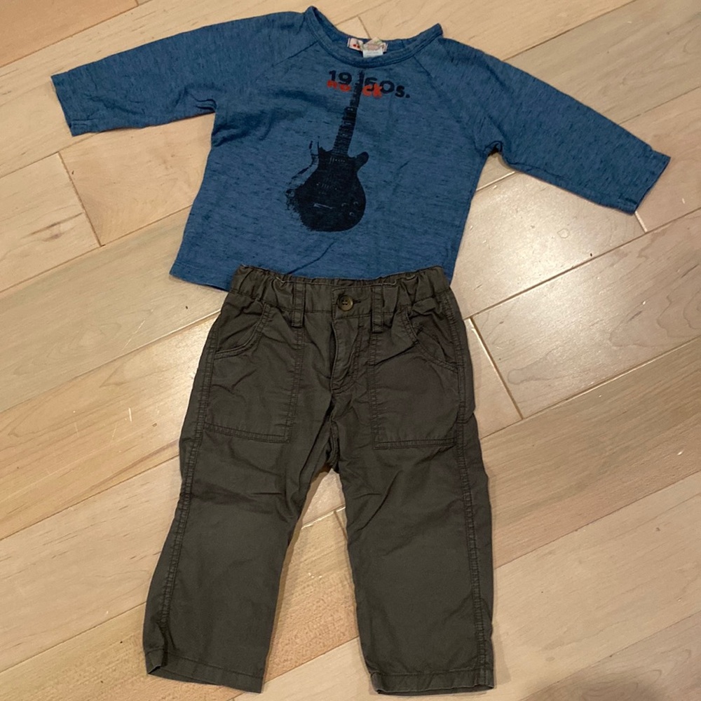 Bonpoint boys cotton pants long sleeve shirt